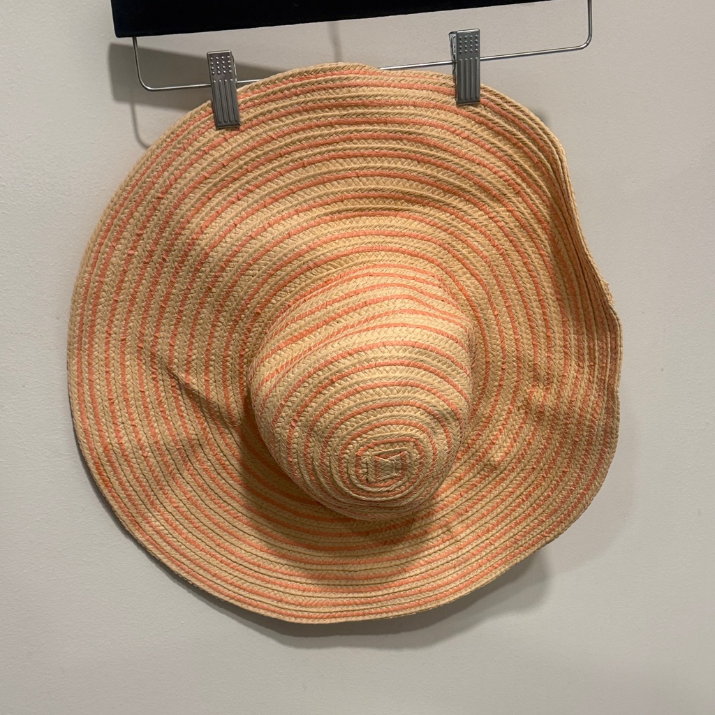Joe Boxer Peach & Cream Striped Wide-Brim Sun Hat